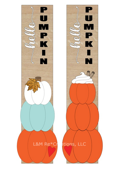 DIY Hello Pumpkin Porch Leaner Topper Only (Unpainted/Unglued)