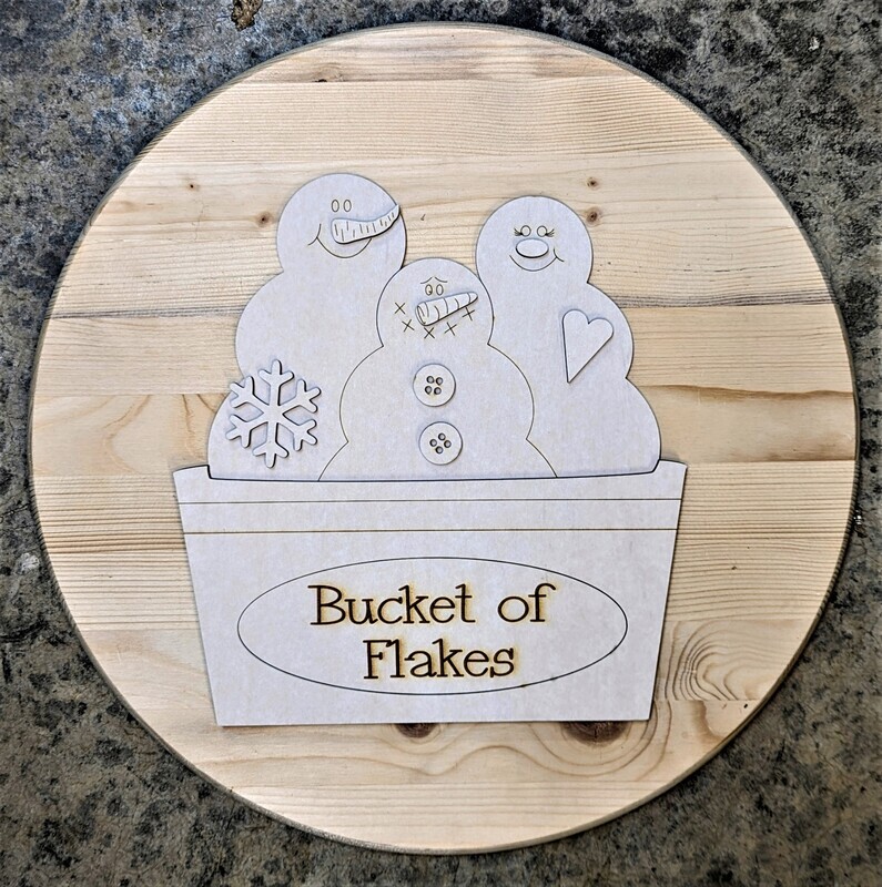 DIY 18&quot; Round Bucket of Flakes Topper Only (Unpainted/Unglued)