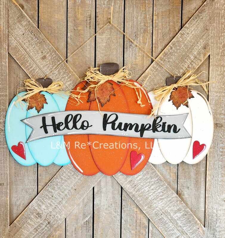 DIY Hello Pumpkin Door Hanger TSM (Unpainted/Unglued)