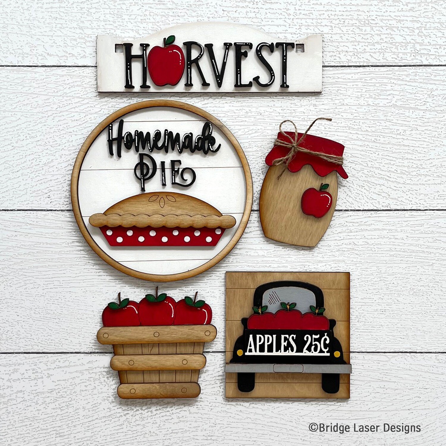 DIY Apple Harvest Tiered Tray Set (Unpainted/Unglued)