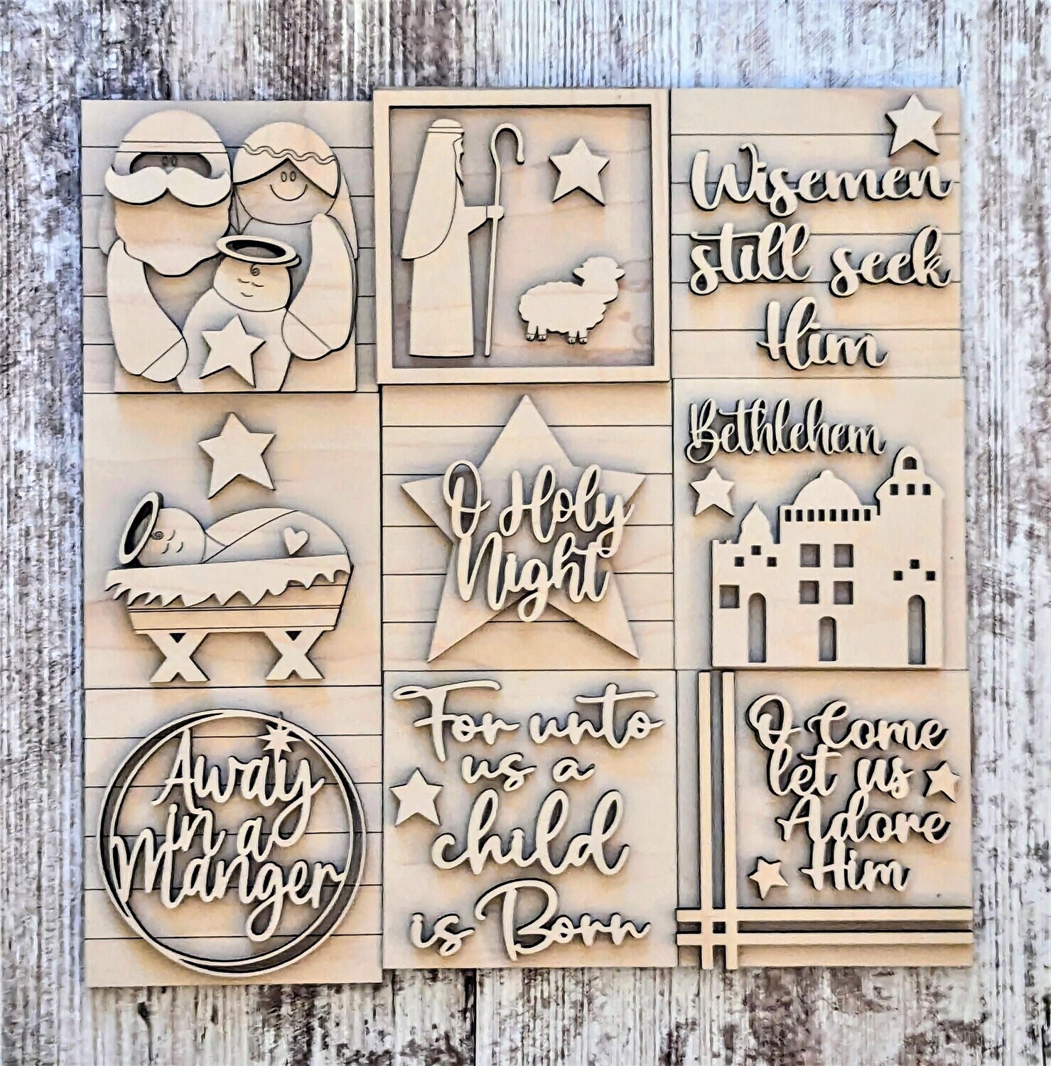DIY Nativity TSM Ladder Tiles (Unpainted/Unglued)