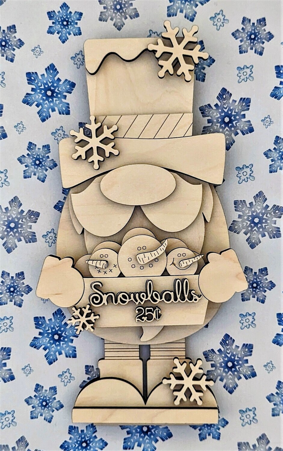 DIY Large Snowman Gnome TSM (Unpainted/Unglued)