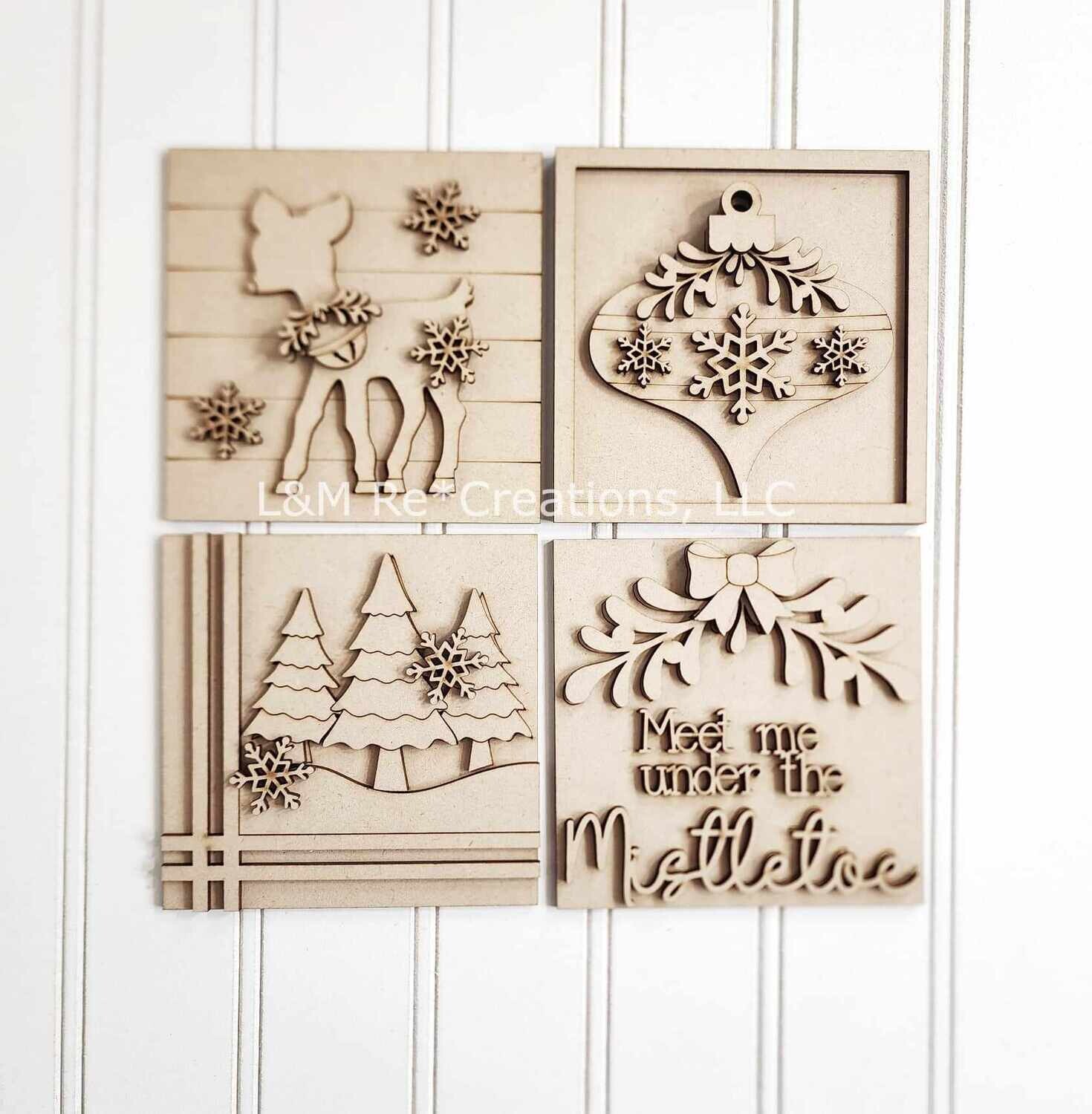DIY Mistletoe Ladder Tile Bundle TSM (Unpainted/Unglued)