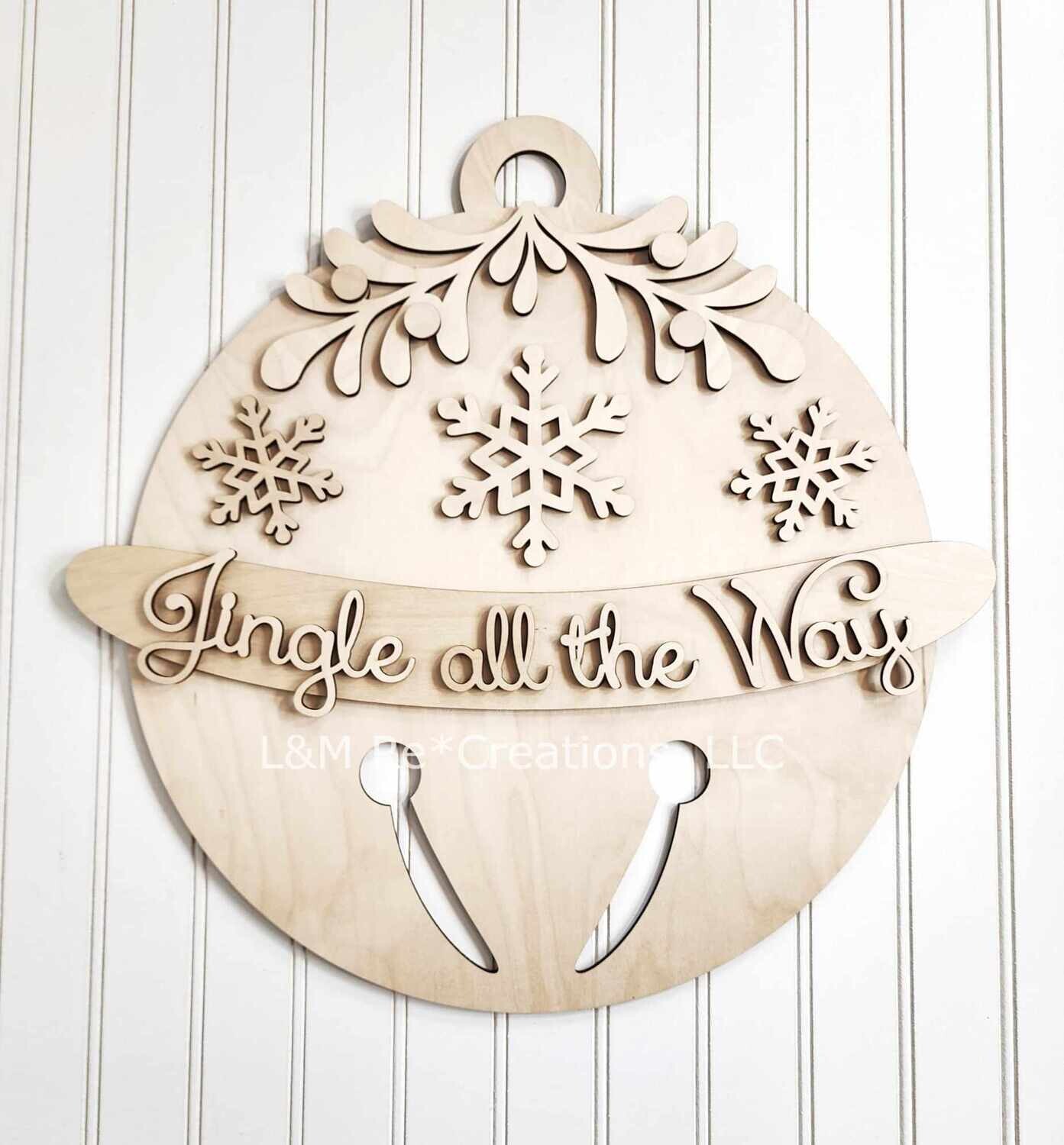 DIY Jingle Bell Door Hanger TSM (Unpainted/Unglued)