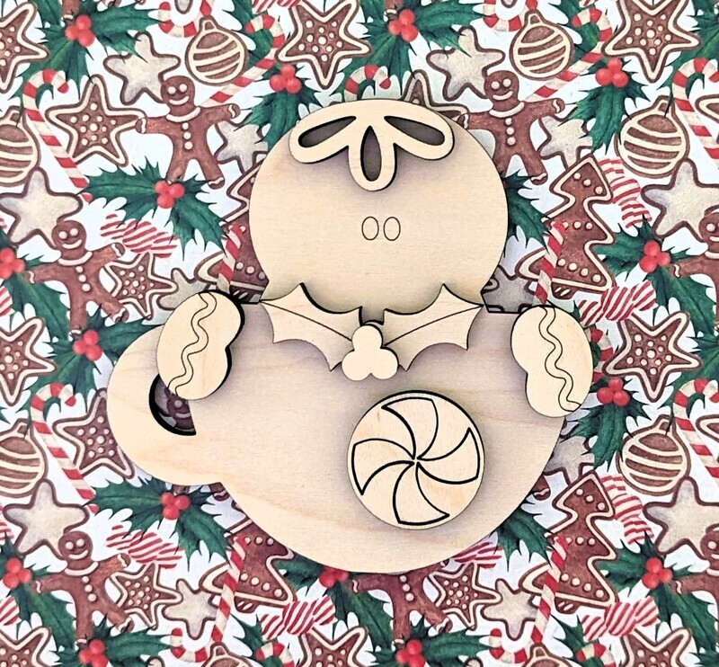 DIY Gingerbread Cocoa Mug Ornament (Unpainted/Unglued)