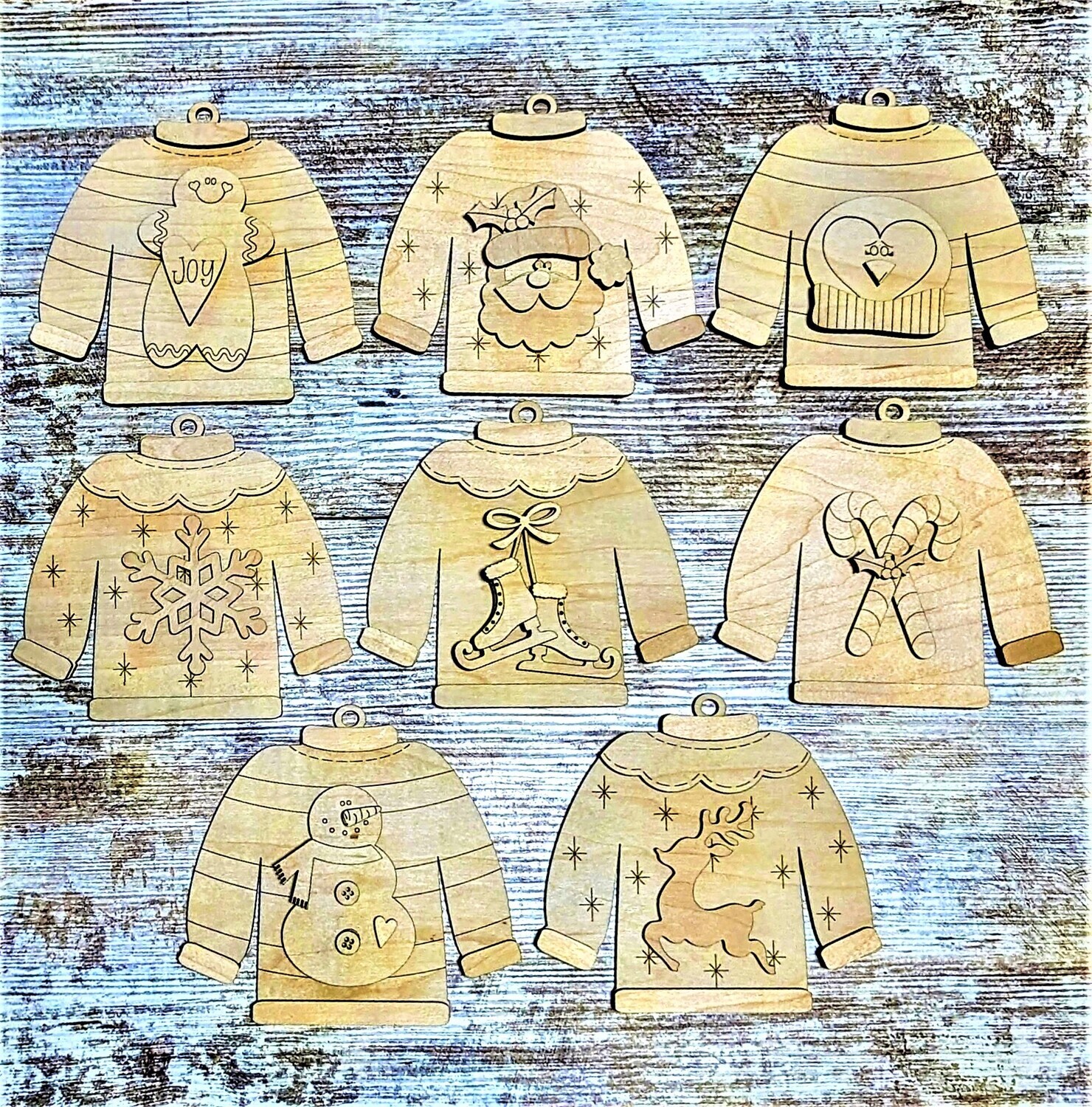 DIY Sweater Ornaments/Gift Card Holders TSM (Unpainted/Unglued)
