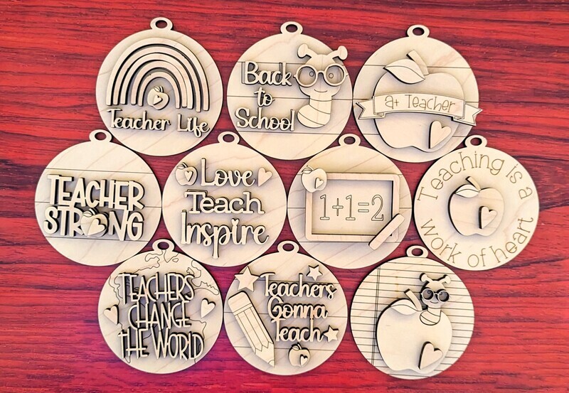 DIY Teacher Round Ornaments (Unpainted/Unglued)