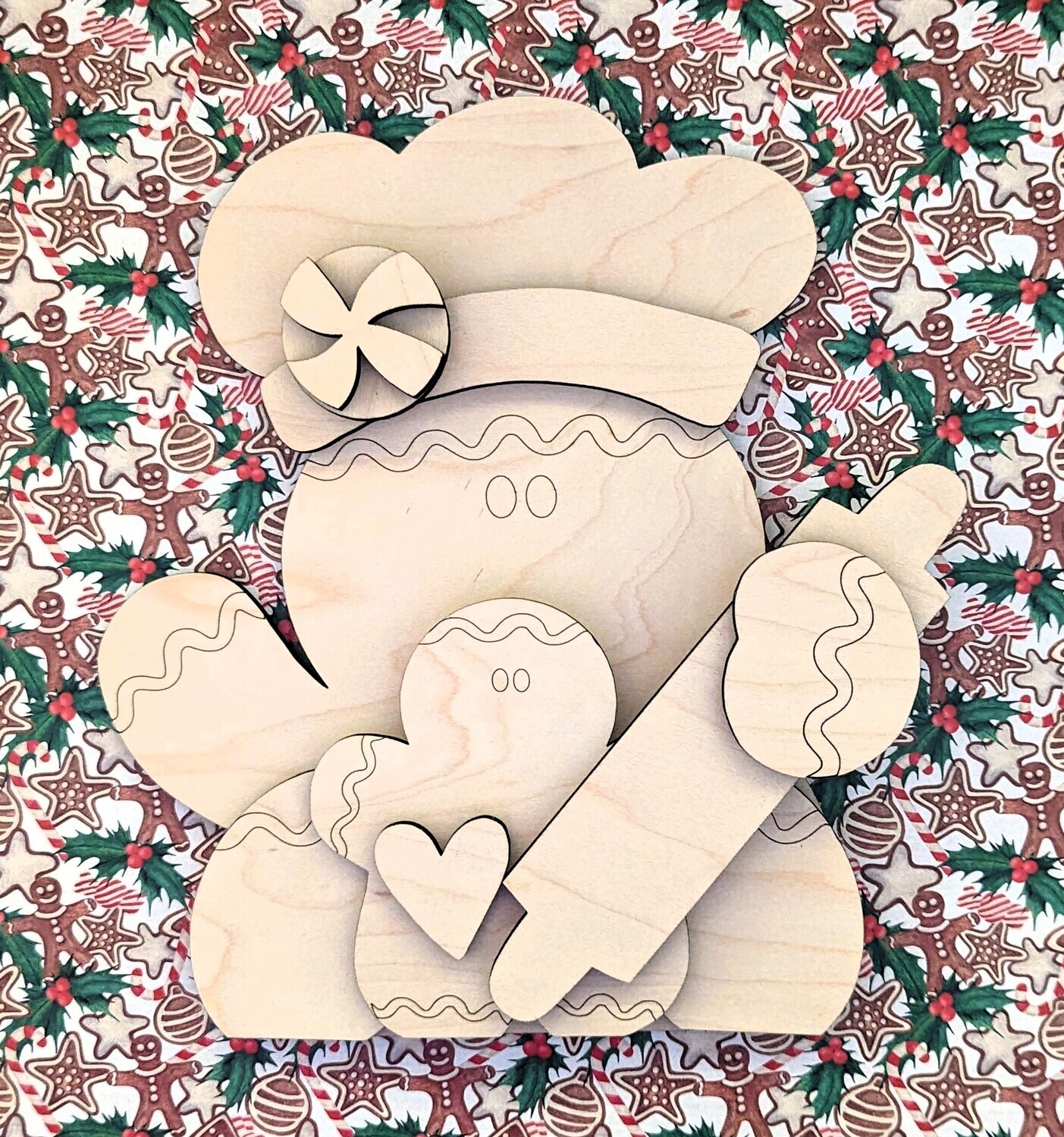 DIY Gingerbread Baker Shelf Sitter (Unpainted/Unglued)