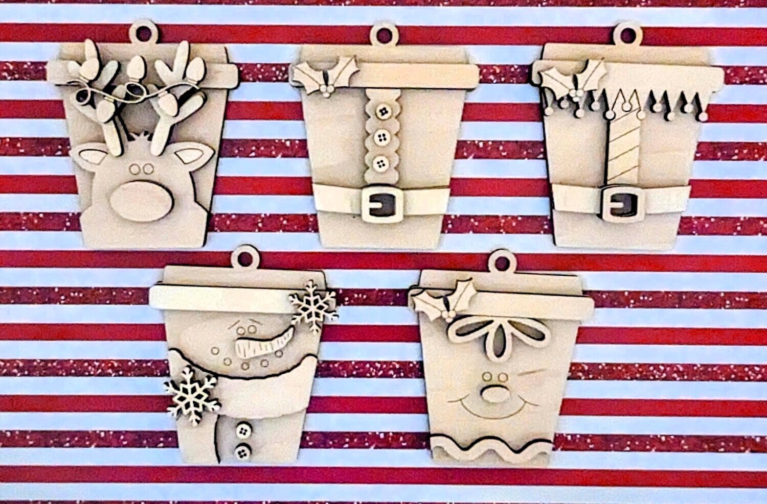 DIY Christmas Latte Ornaments/Gift Card Holders TSM (Unpainted/Unglued)