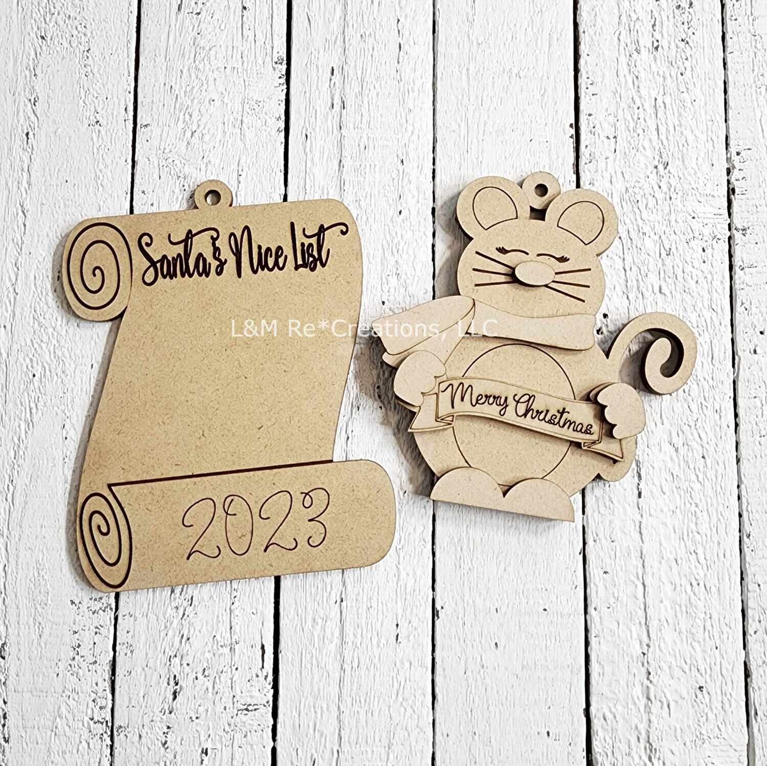 DIY Night before Christmas Ornaments TSM (Unpainted/Unglued)