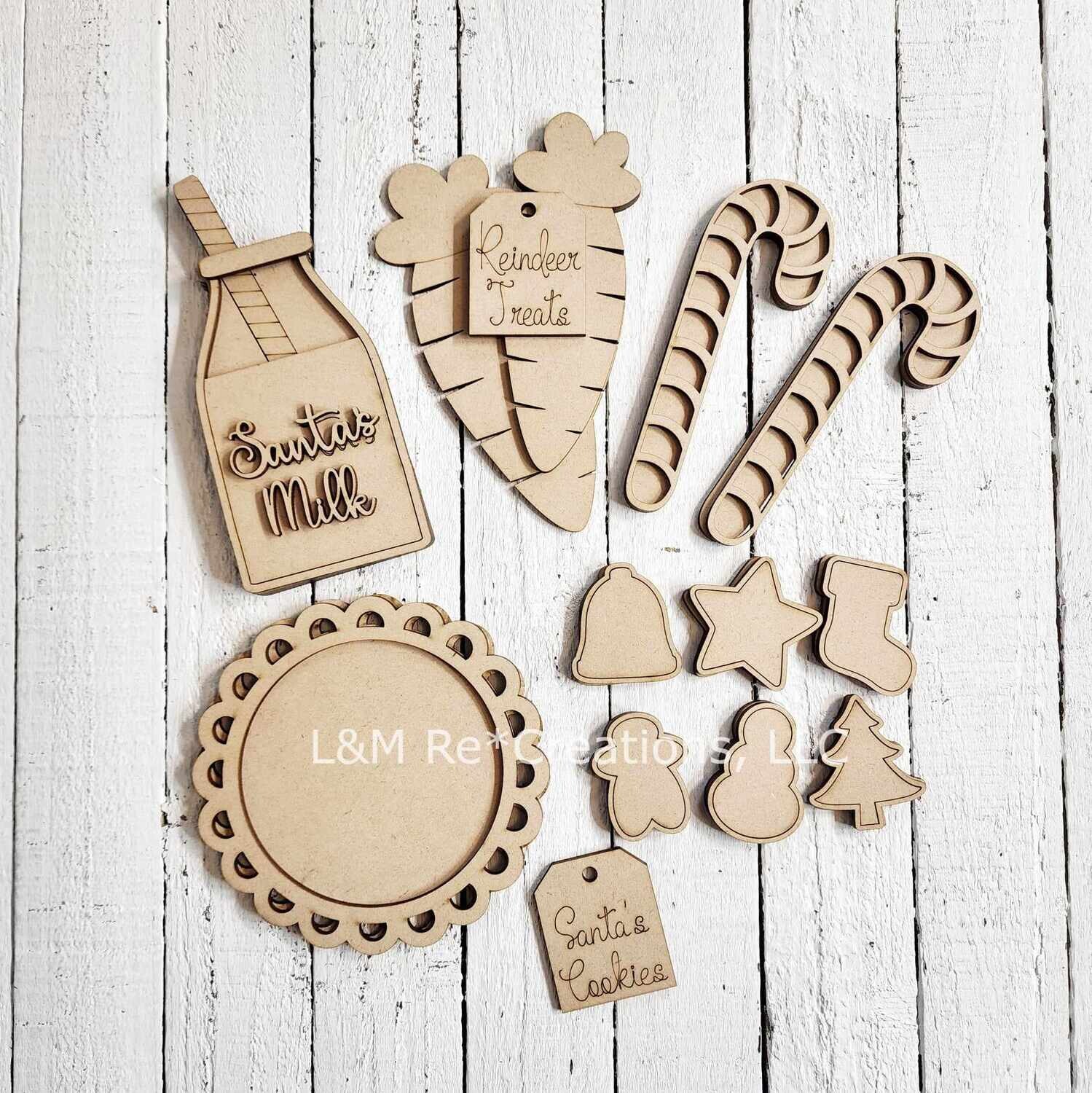 DIY Santa Milk and Cookie Set TSM (Unpainted.Unglued)