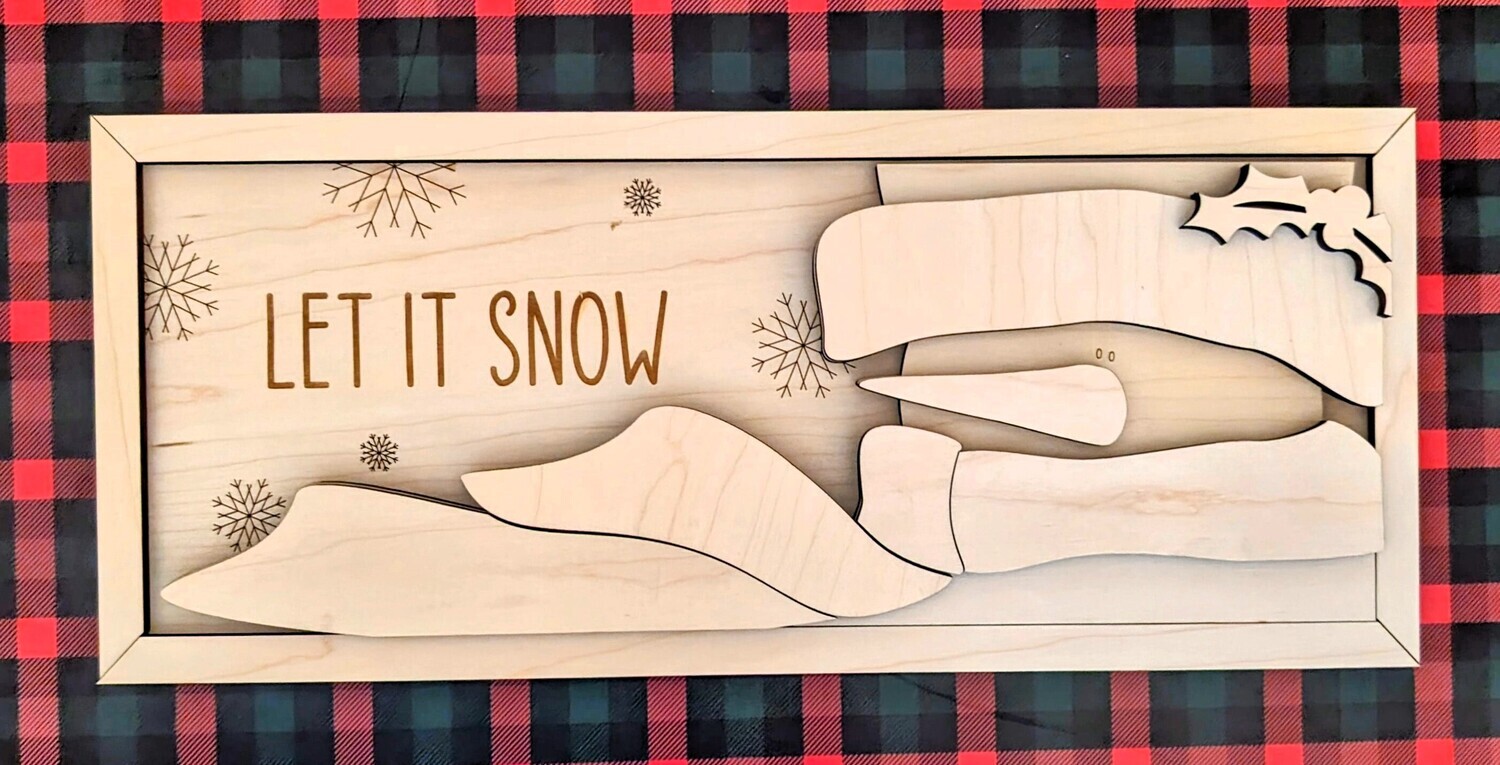 DIY Let It Snow Mantle Sign (Unpainted/Unglued)