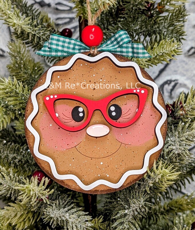 DIY Nerdy Gingerbread Face Ornaments (Unpainted/Unglued)