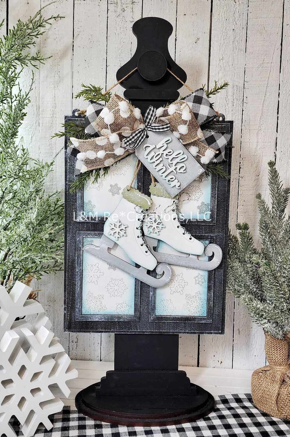 DIY Hello Winter Window Hanger TSM (Unpainted/Unglued)