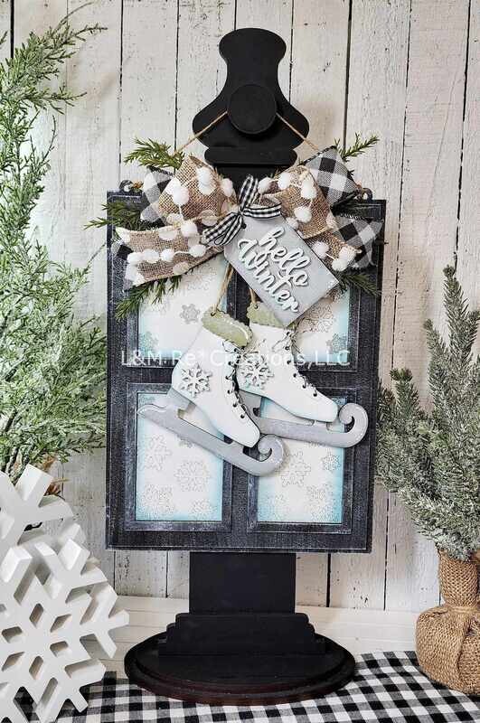 DIY Hello Winter Window Hanger TSM (Unpainted/Unglued)