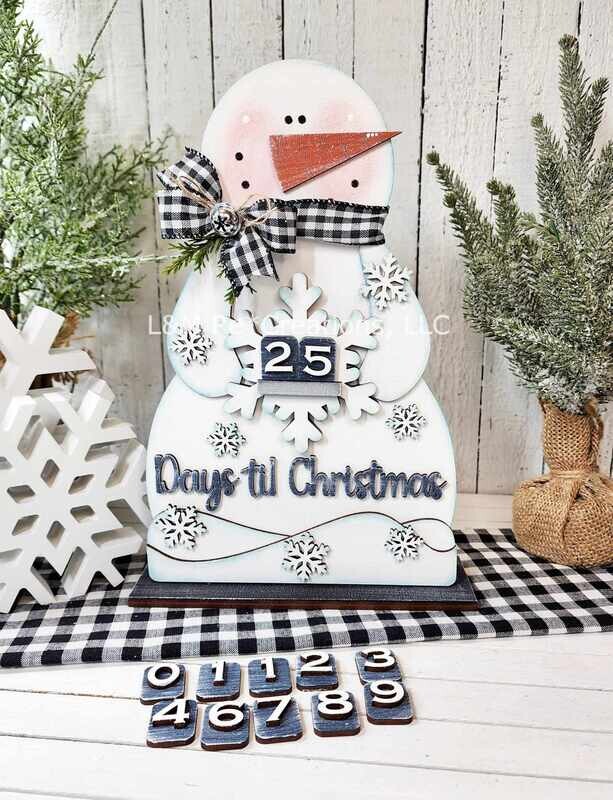 DIY Snowman Countdown Shelf Sitter TSM (Unpainted/Unglued)