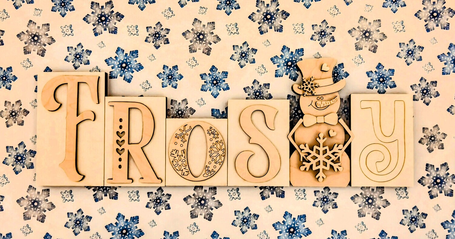 DIY Frosty Word Block TSM (Unpainted/Unglued)