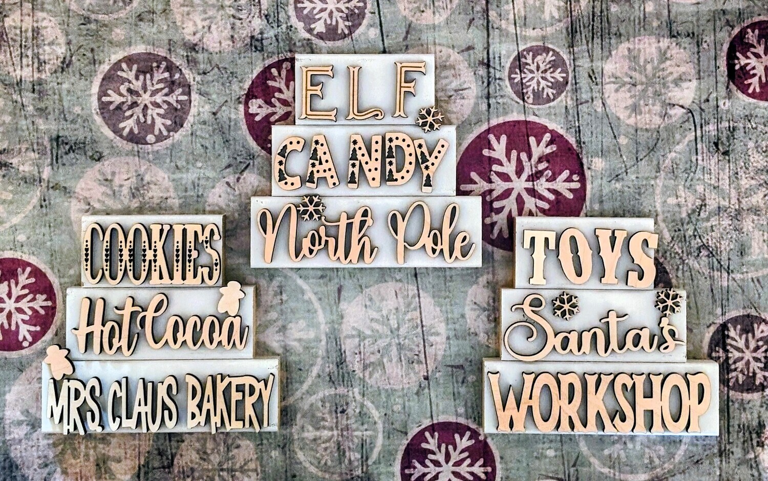 DIY Santa Village Word Stackers (Unpainted/Unglued)