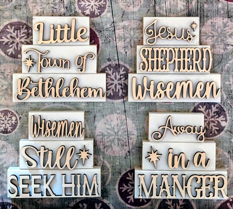 DIY ​Nativity Word Stackers (Unpainted/Unglued)