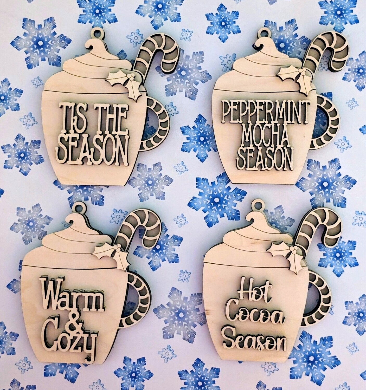 DIY Hot Cocoa Cup Ornament Bundle TSM (Unapinted/Unglued)