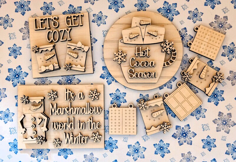 ​DIY Marshmallow Tiered Tray Set TSM (Unpainted/Unglued)