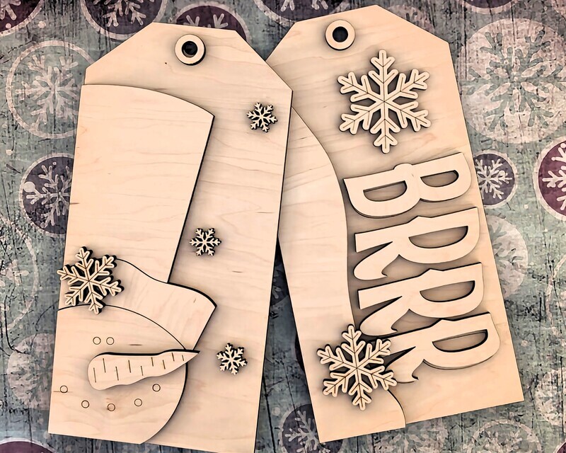 DIY Winter Door Hanger Tags TSM (Unpainted/Unglued)