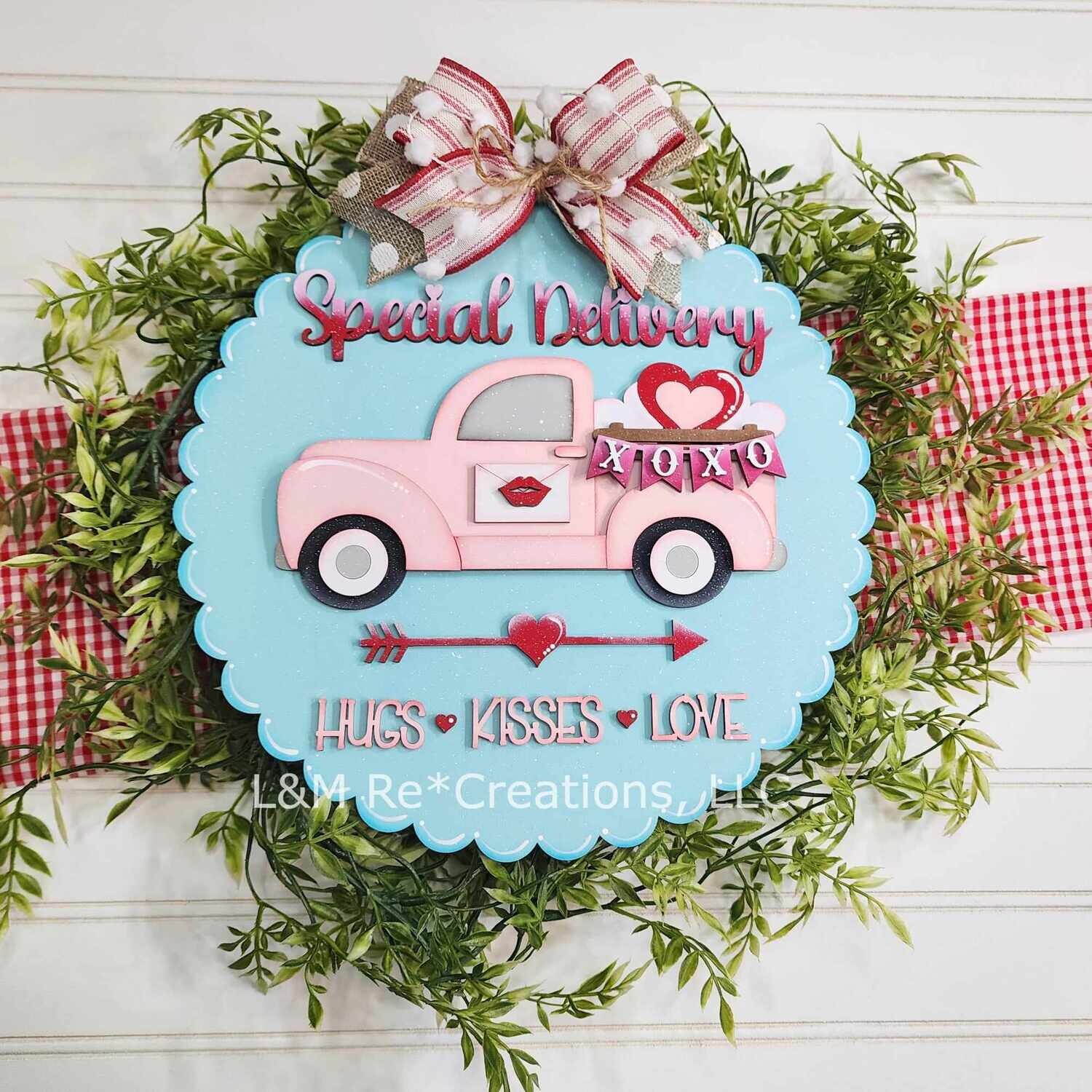 DIY Hugs Kisses Door Hanger TSM (Unpainted/Unglued)