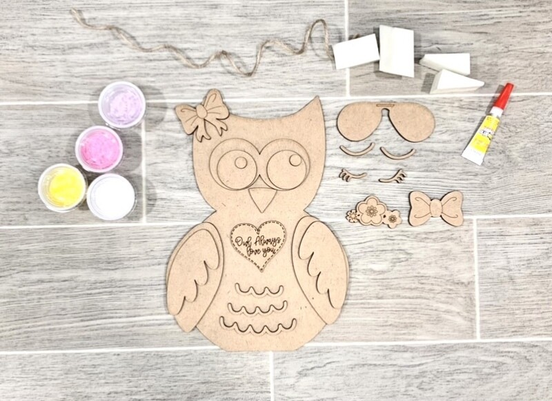 DIY Standing Owl Valentine Shelf Sitter (Unpainted/Unglued)