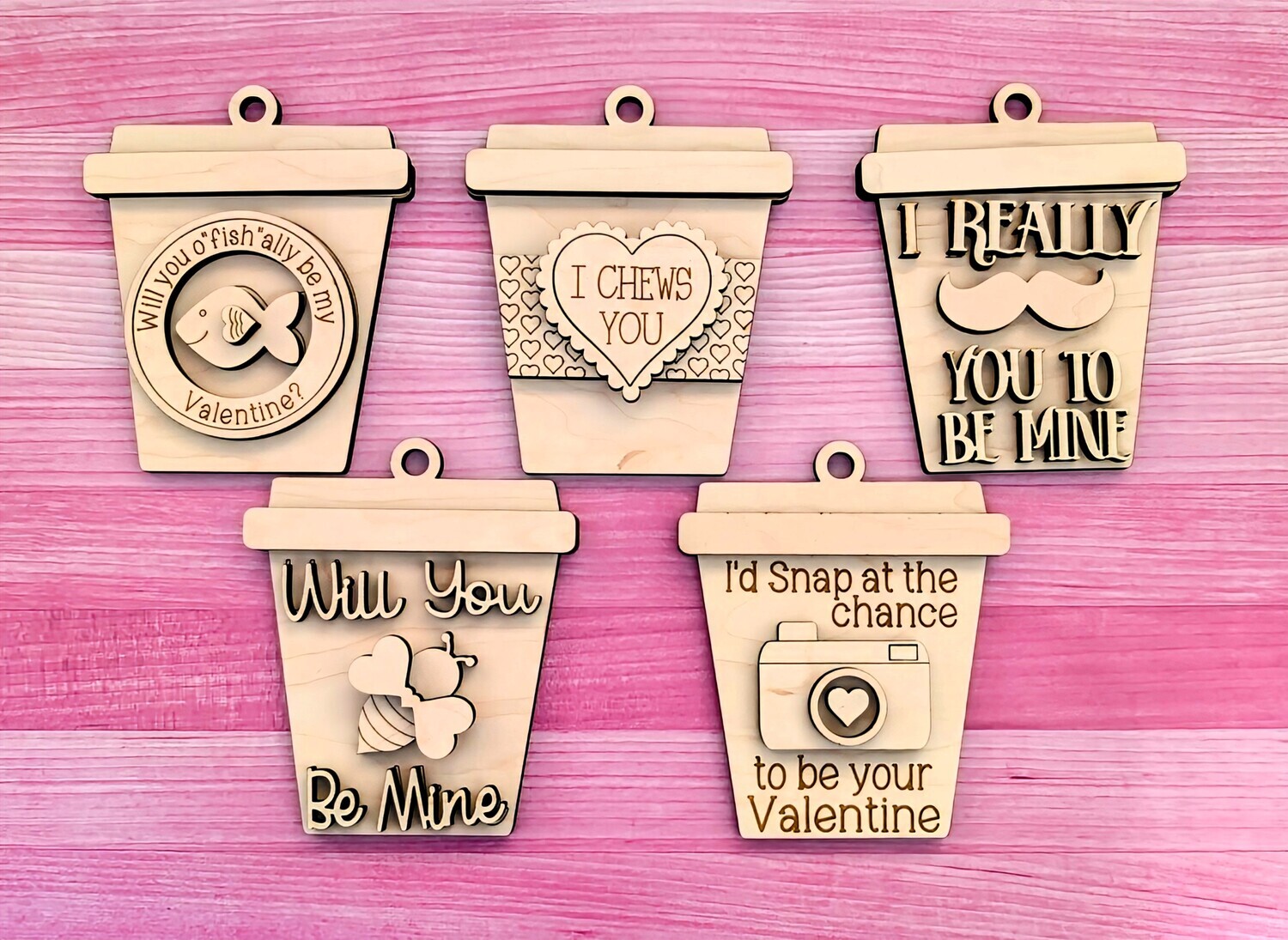 DIY Valentine Latte Cup Gift Tags TSM (Unpainted/Unglued)