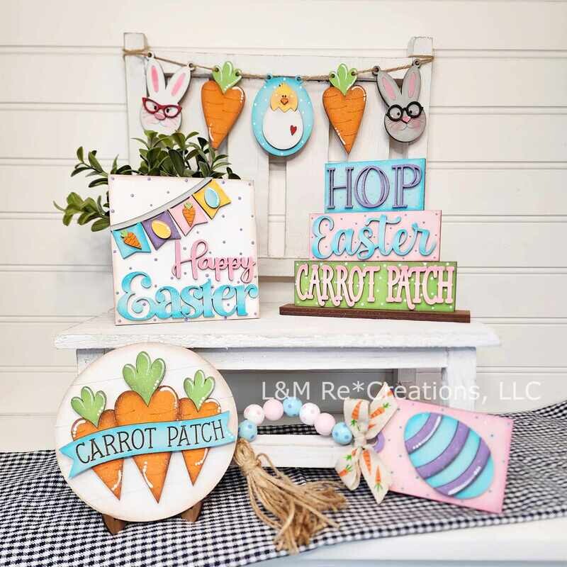 New DIY Easter Tiered Tray Set TSM (Unpainted/Unglued)
