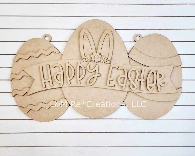 DIY Easter Egg Door Hanger TSM (Unpainted/Unglued)