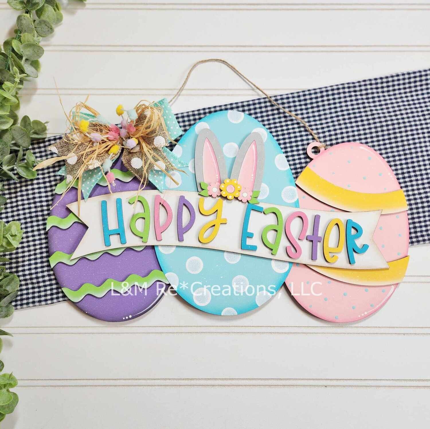 DIY Easter Egg Door Hanger TSM (Unpainted/Unglued)