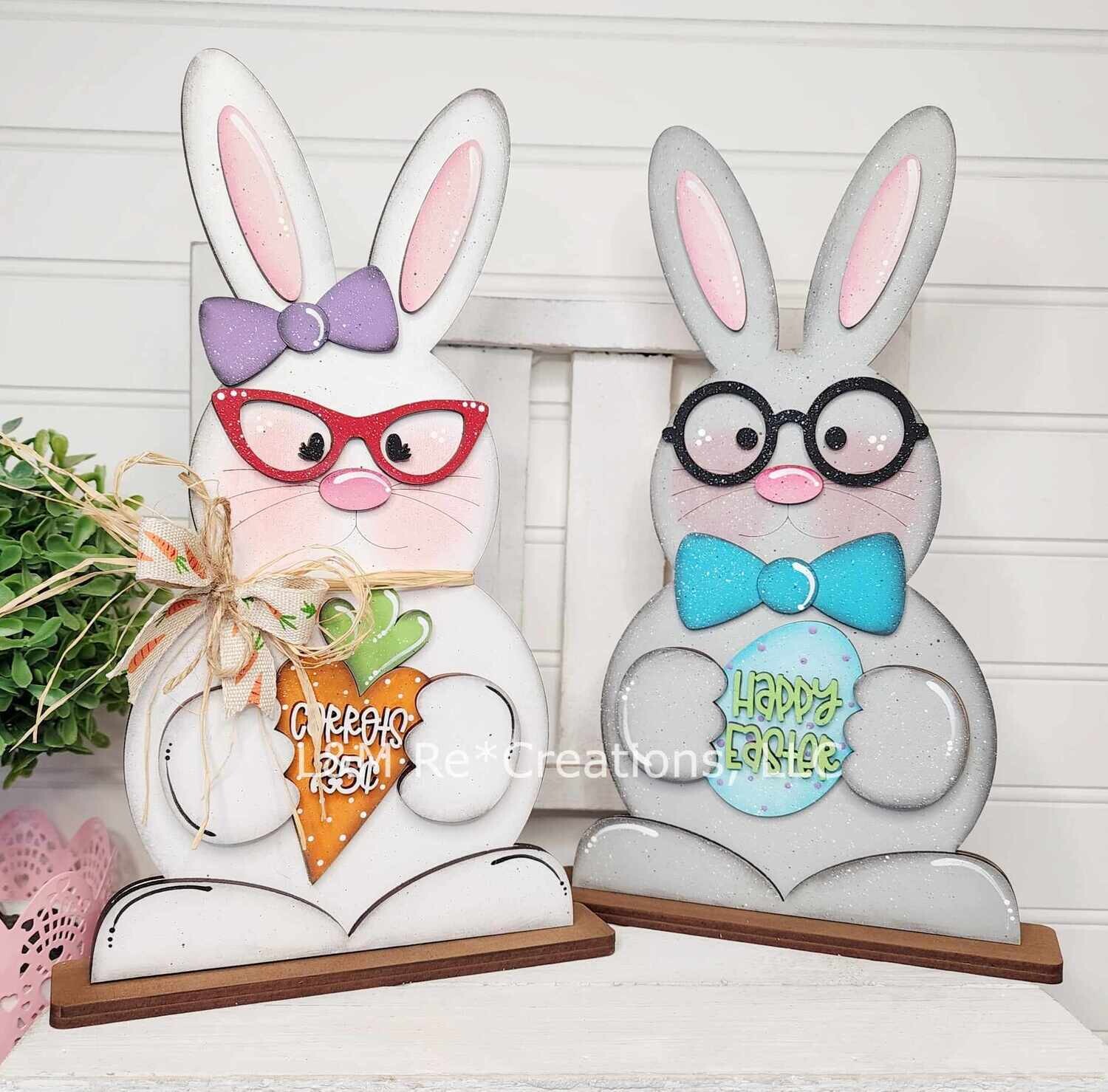 ​New DIY Standing Bunny Couple Shelf Sitters TSM (Unpainted/Unglued)