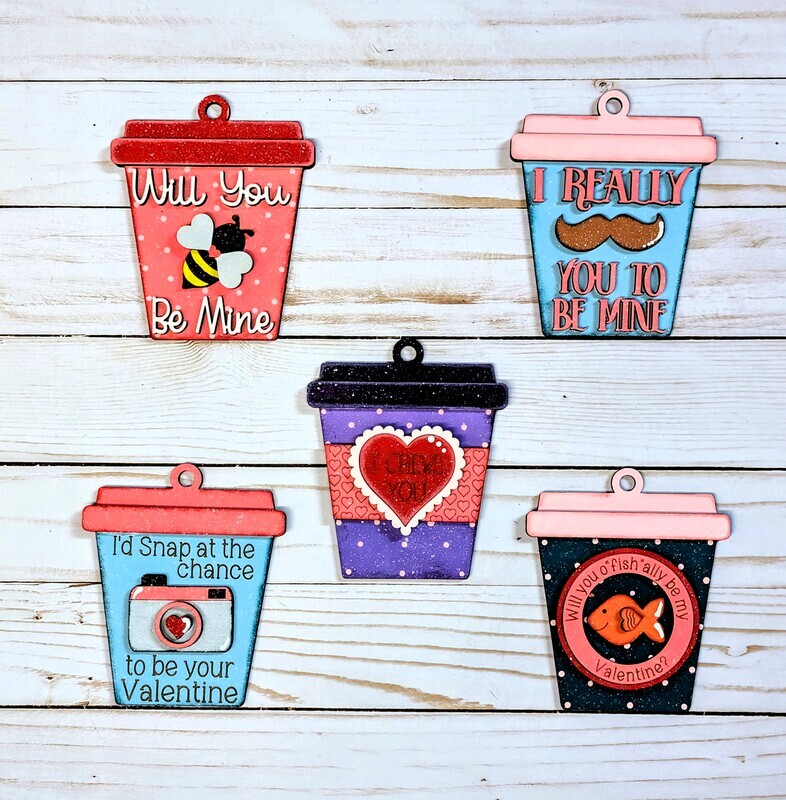 DIY Valentine Latte Cup Gift Tags TSM (Unpainted/Unglued)
