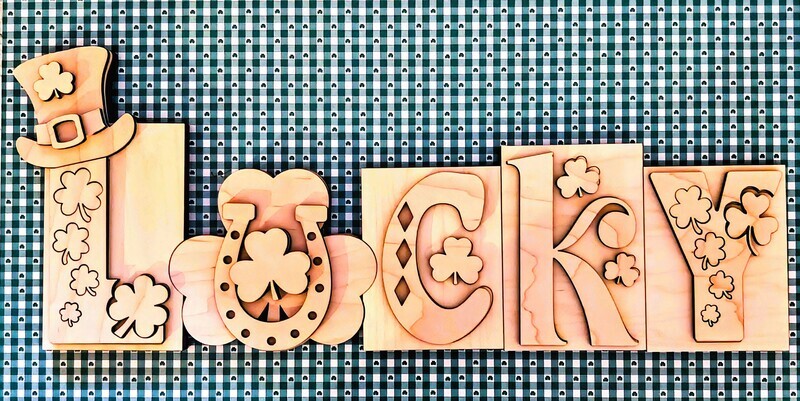 DIY Lucky Word Block TSM (Unpainted/Unglued)