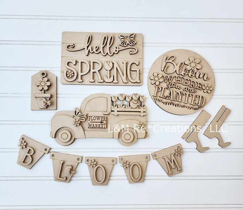 DIY Spring Tiered Tray TSM Set (Unpainted/Unglued)