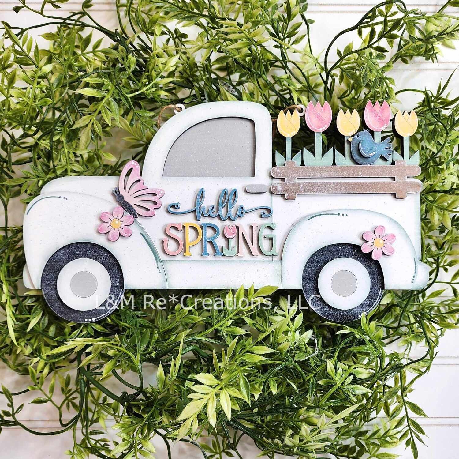 DIY Hello Spring Truck Door Hanger TSM (Unpainted/Unglued)