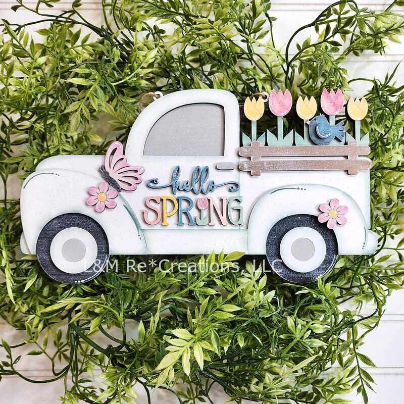 DIY Hello Spring Truck Door Hanger TSM (Unpainted/Unglued)