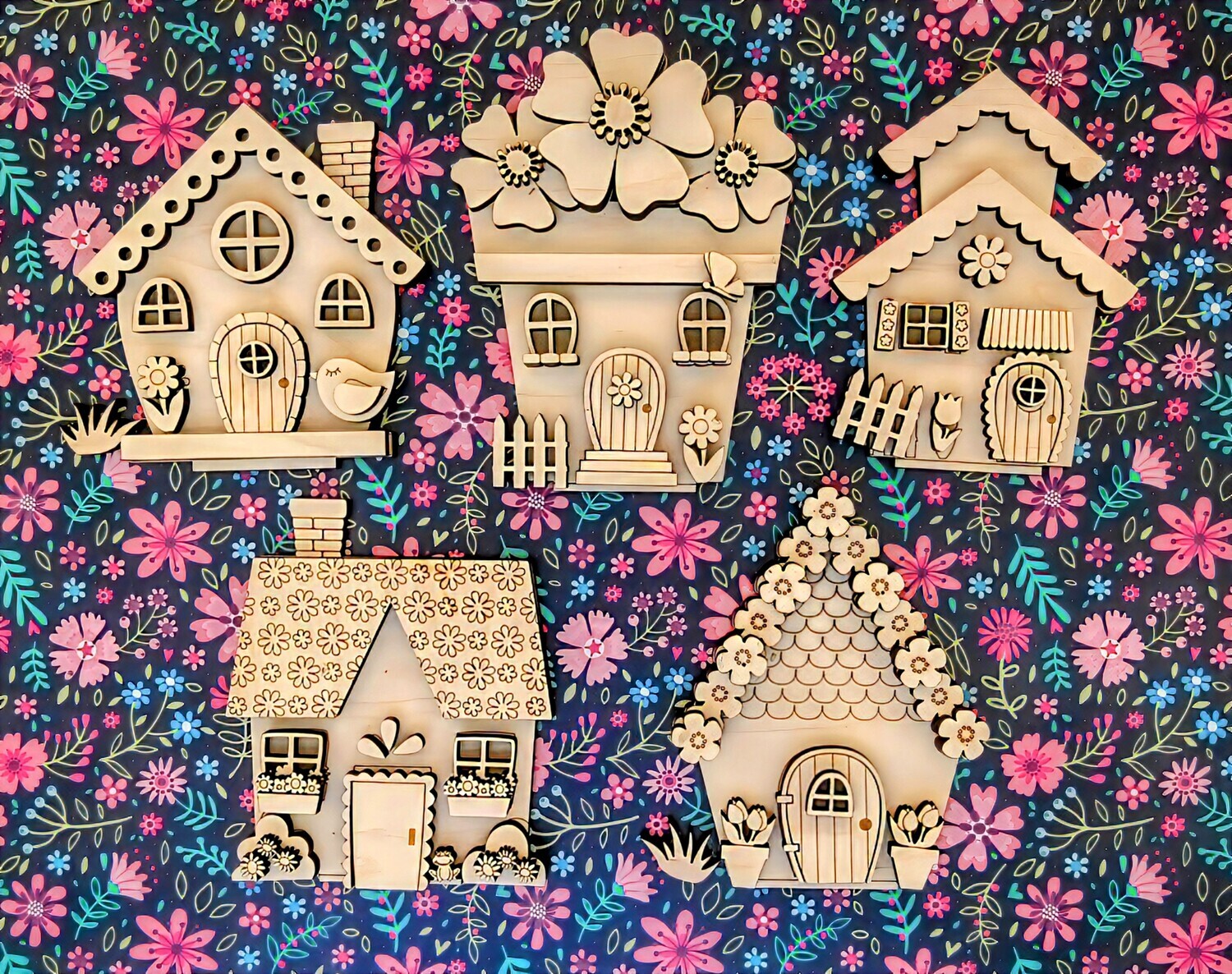 ​DIY Spring Standing Houses Shelf Sitter/Centerpiece