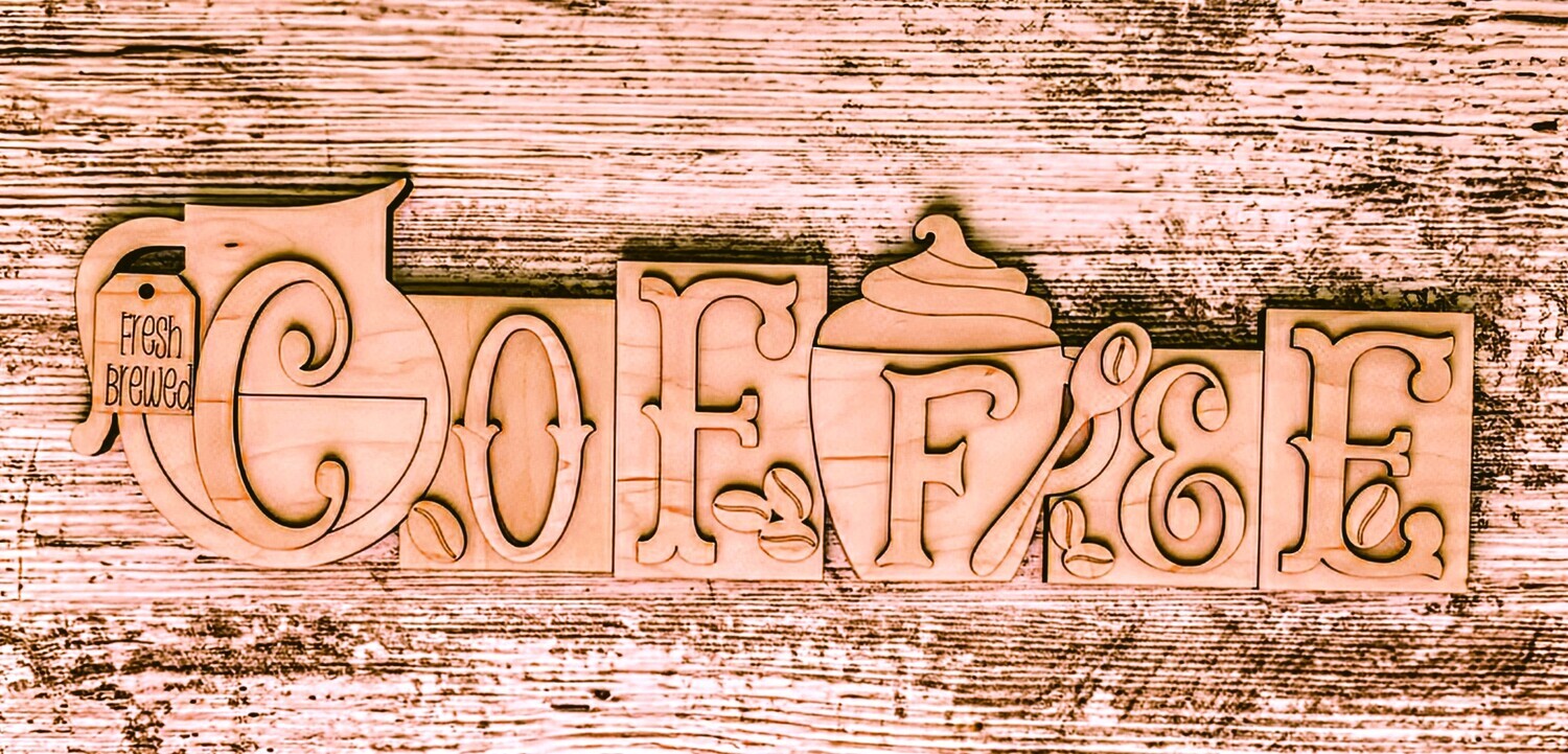 DIY Coffee Word Block TSM (Unpainted/Unglued)