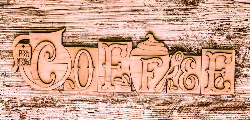 DIY Coffee Word Block TSM (Unpainted/Unglued)