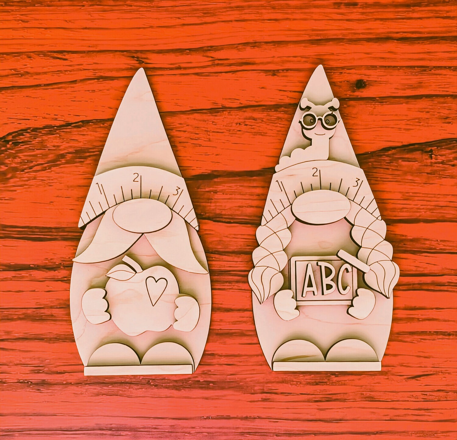 DIY Mini Teacher Gnome Shelf Sitters TSM (Unpainted/Unglued)
