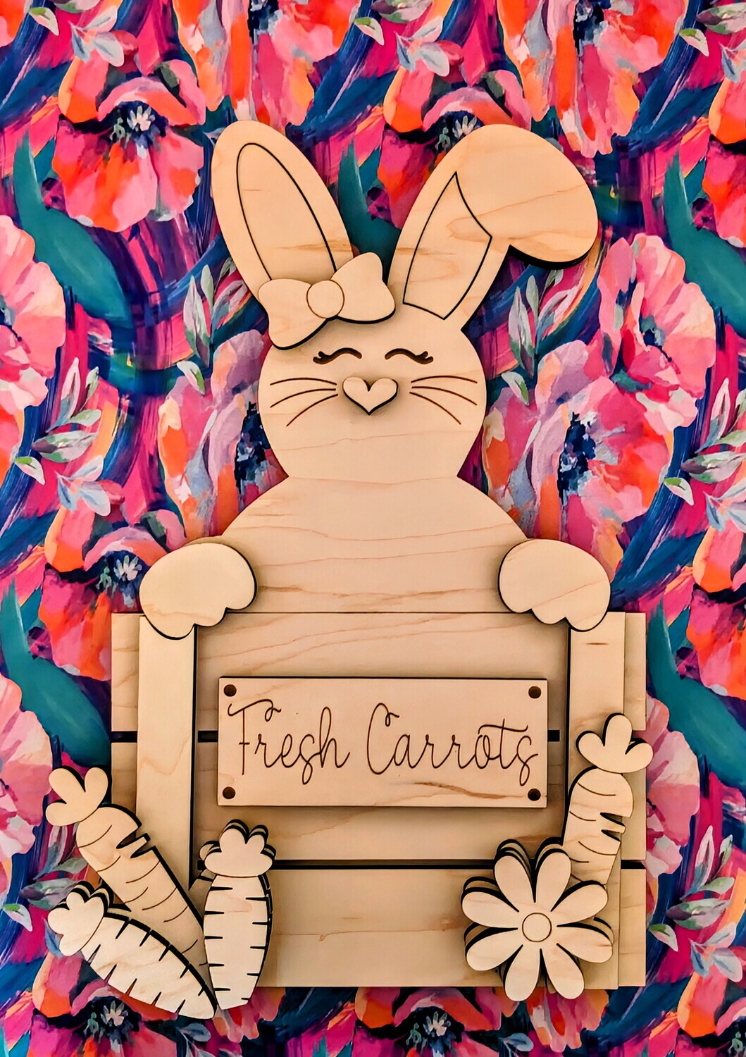 DIY Standing Fresh Carrot Bunny Crate TSM (Unpainted/Unglued)