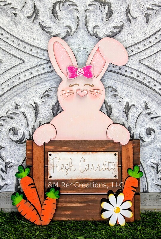 DIY Standing Fresh Carrot Bunny Crate TSM (Unpainted/Unglued)
