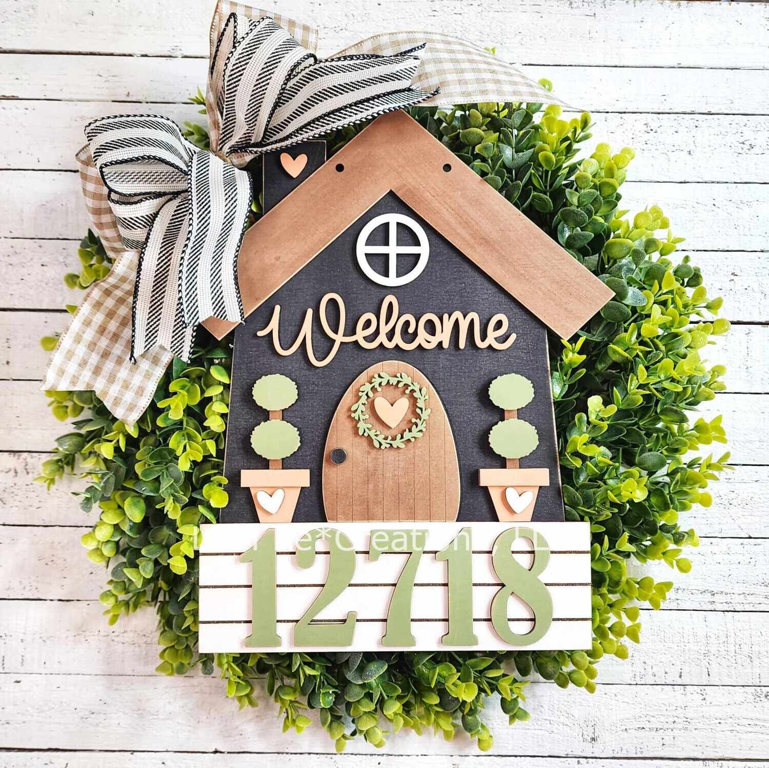 DIY House Number Wreath Attachment TSM (Unpainted/Unglued)