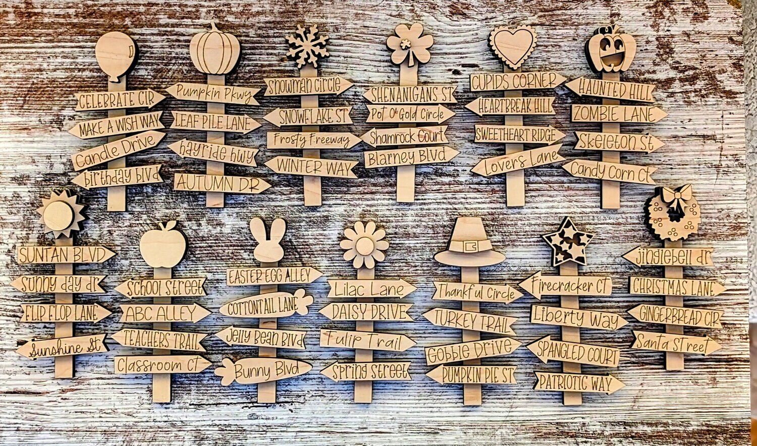 DIY TIERED TRAY STREET SIGNS TC (Unpainted/Unglued)