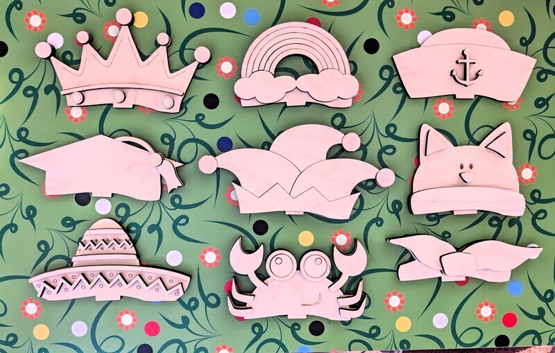Animal Party Hats for the Interchangeable Hats Highland Cow, Flamingo and Cat