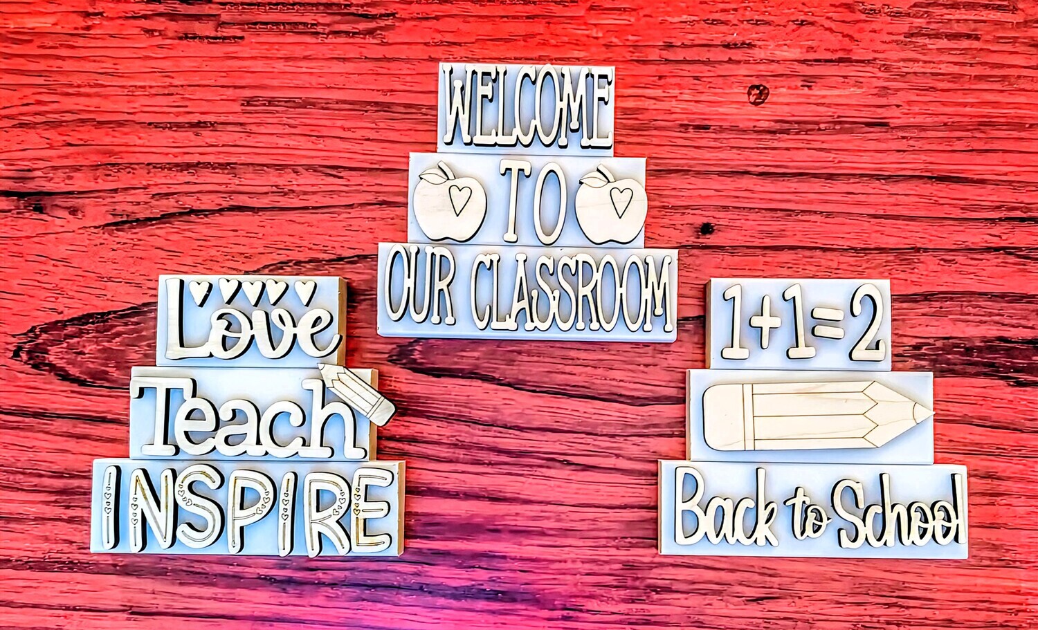 DIY Teacher Word Stackers (Unpainted/Unglued)