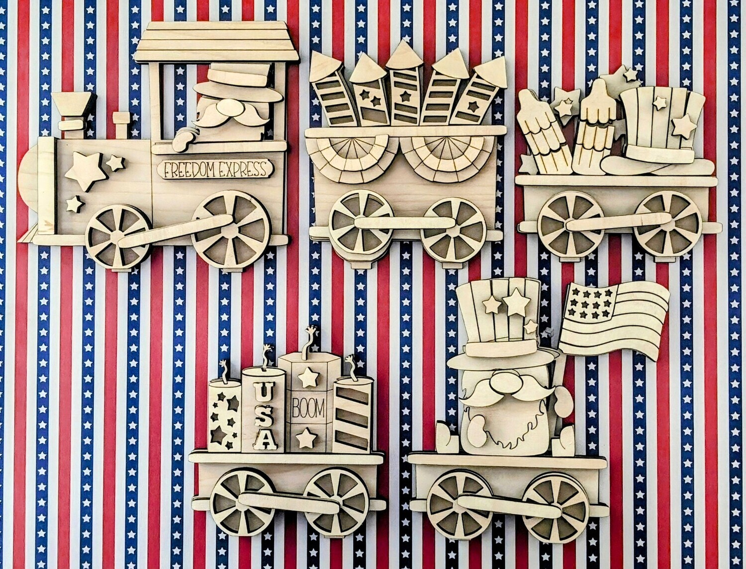DIY Fourth of July Standing Train TC (Unpainted/Unglued)