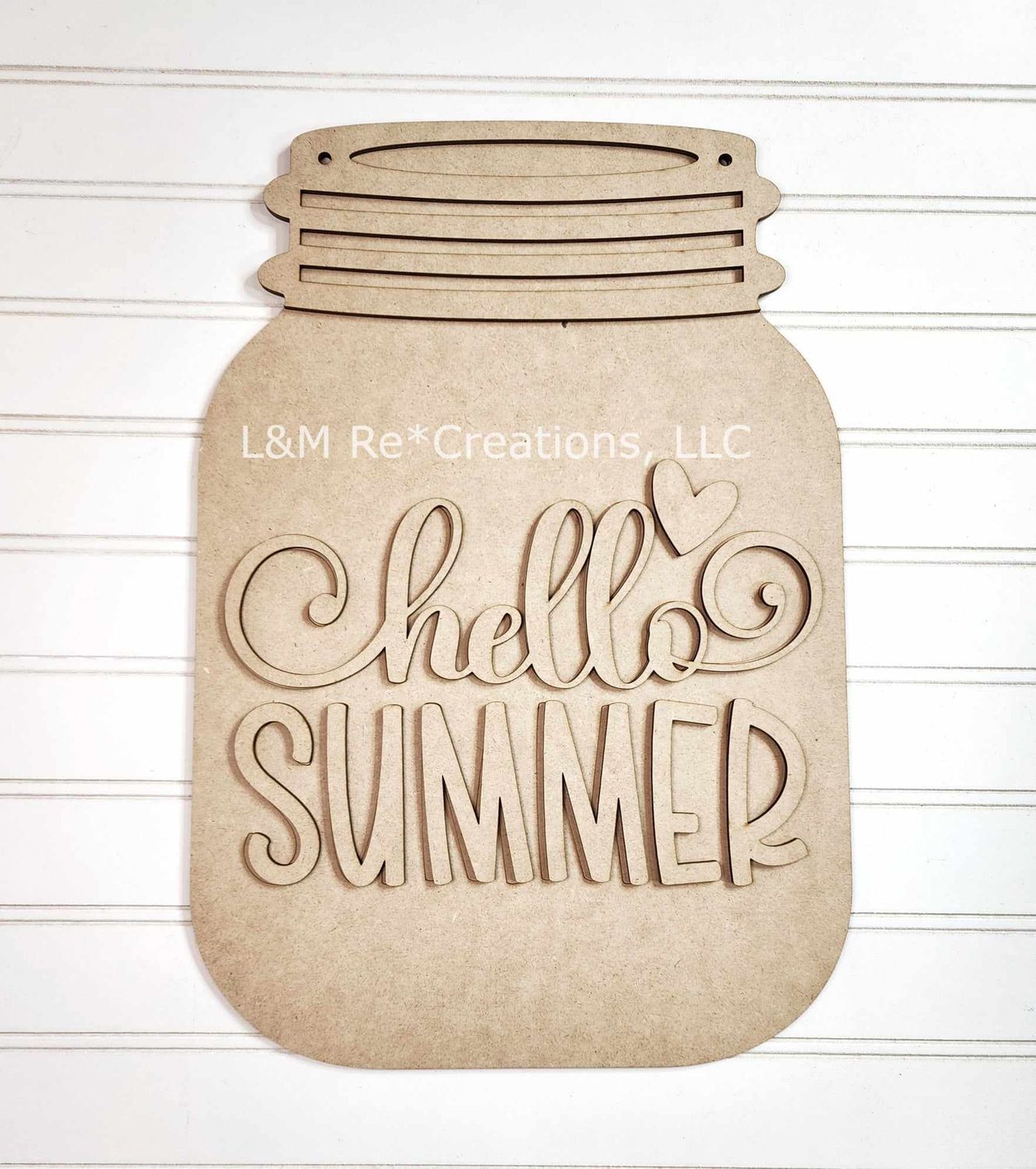 DIY Hello Summer Mason Jar door hanger 15 inch